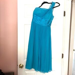 Maggy London Blue Silk Dress Sz 4